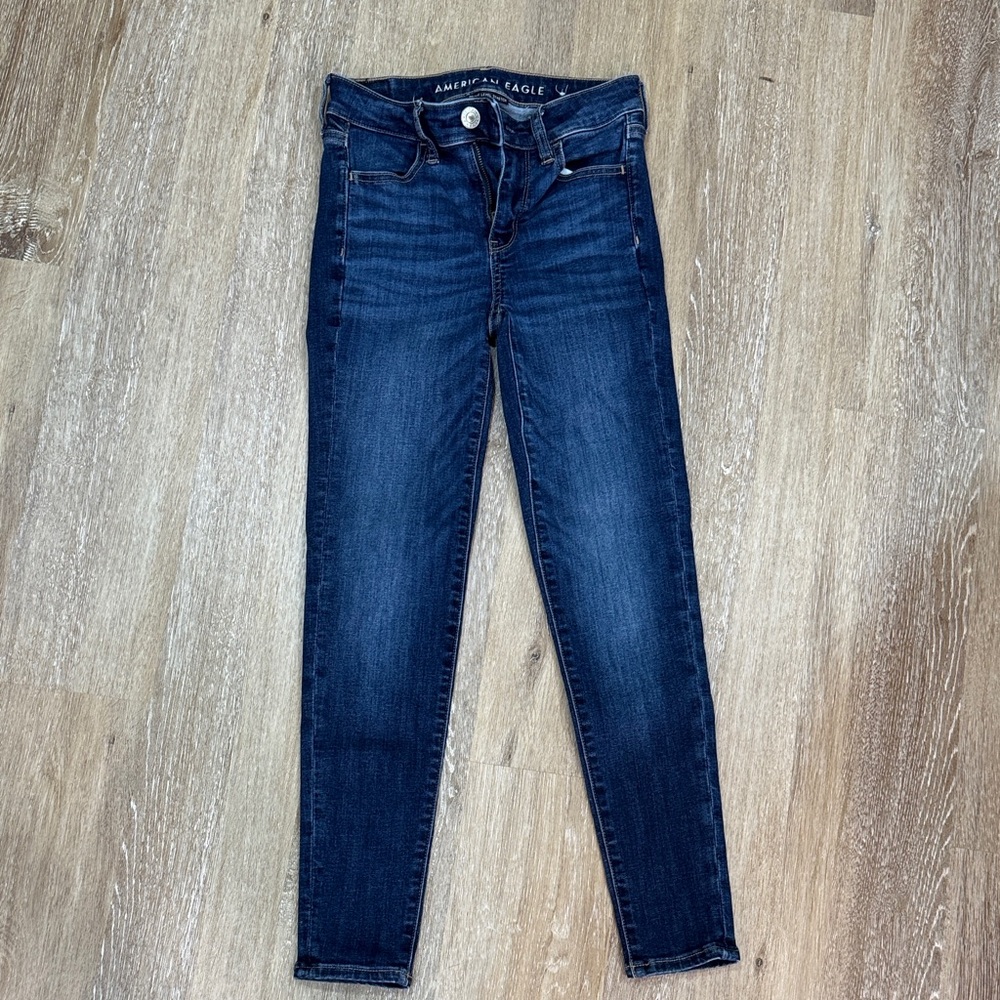 American Eagle Outfitters Dark Blue Skinny Jeans size 00 short